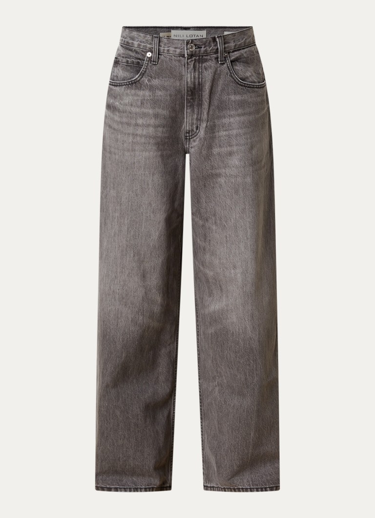J.W. Anderson Dames Terese high waist wide leg jeans met gekleurde wassing in de kleur Lichtgrijs, maat: W 30