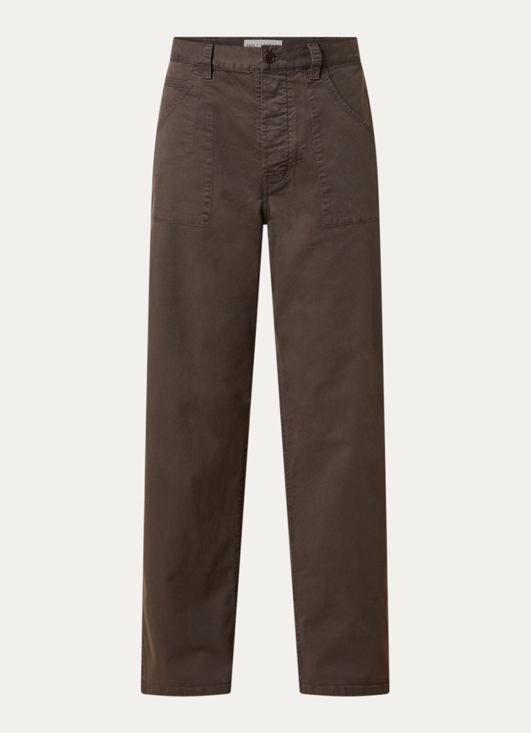 Nili Lotan Dames Whitney high waist straight fit broek met steekzakken in de kleur Lichtbruin, maat: 38