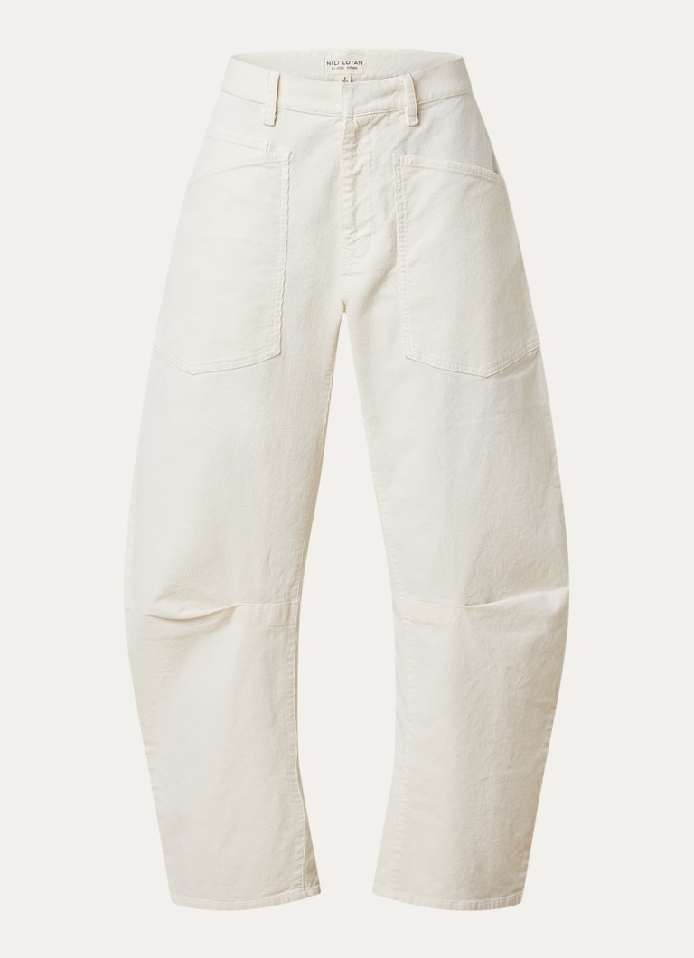 Nili Lotan Dames Shon mid waist wide fit jeans met gekleurde wassing in de kleur Gebroken wit, maat: 34