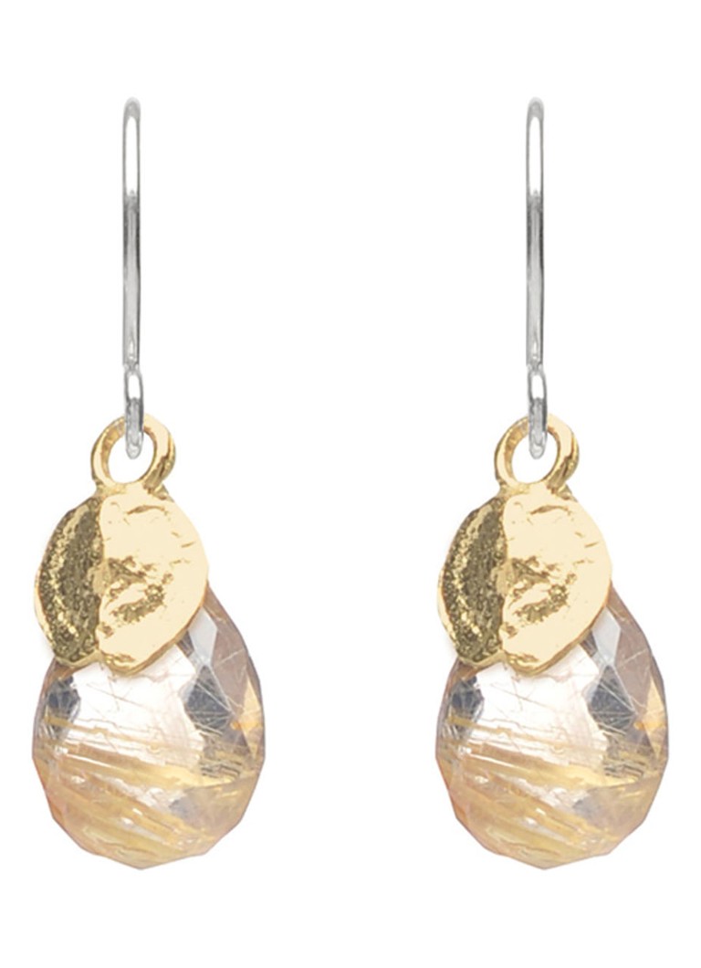 Wouters & Hendrix Dames Oorhangers van zilver met rutielkwarts