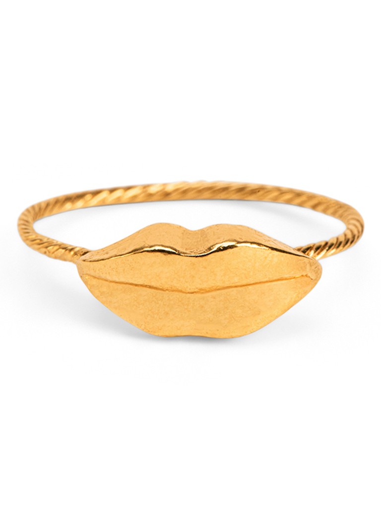 Wouters & Hendrix Dames Lip ring verguld in de kleur Goud, maat: 56