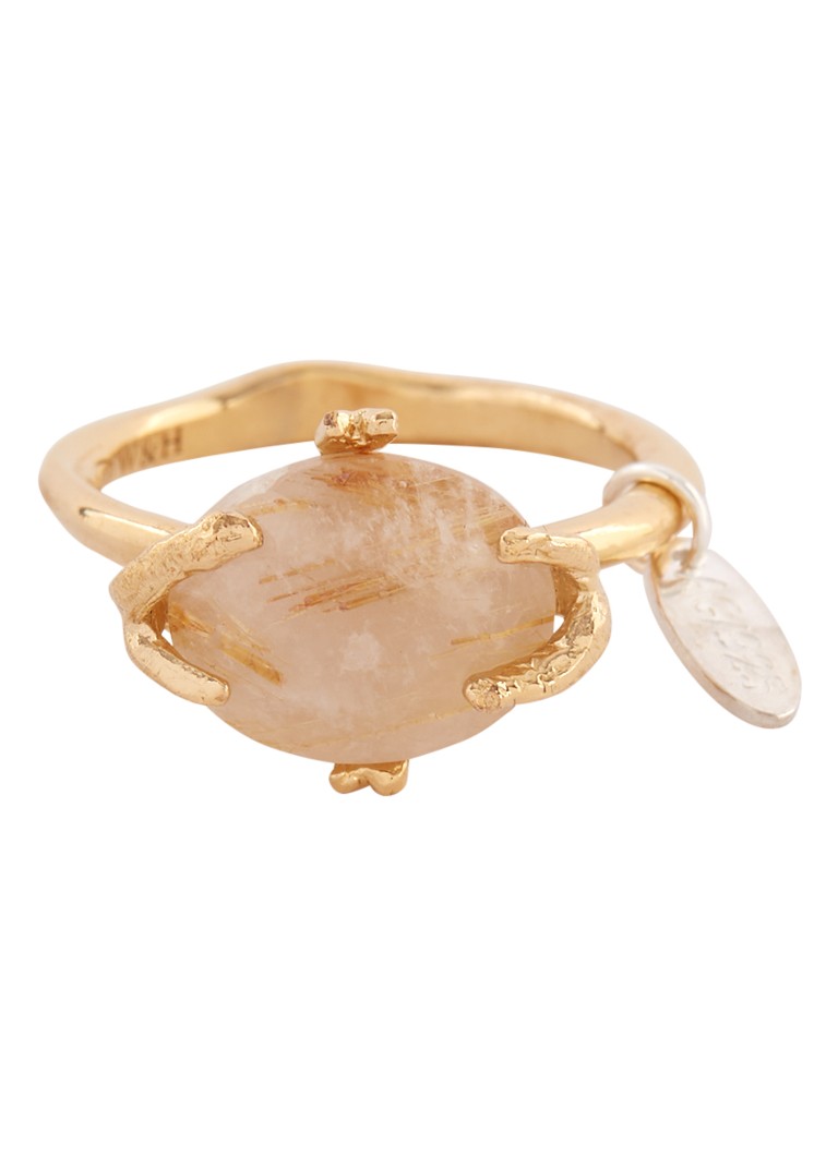 Wouters & Hendrix Dames Ring met rutiel kwarts in de kleur Goud, maat: 54