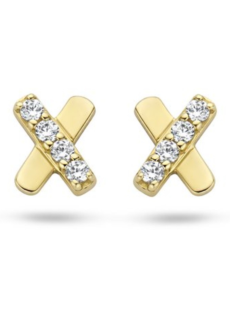Blush Dames Oorknopjes van 14 karaat geelgoud met zirkonia 7301YZI in de kleur Geelgoud
