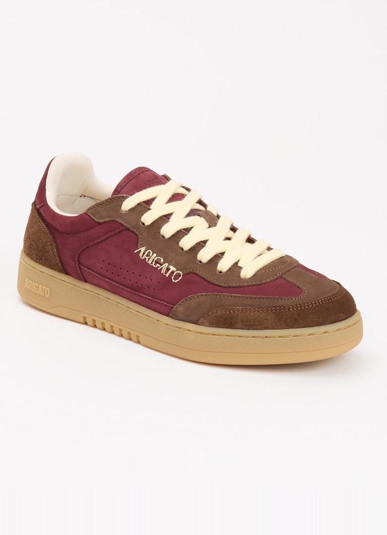 Axel Arigato Dames Dice T-Toe sneaker van nubuck met suède details in de kleur Bordeauxrood, maat: 36