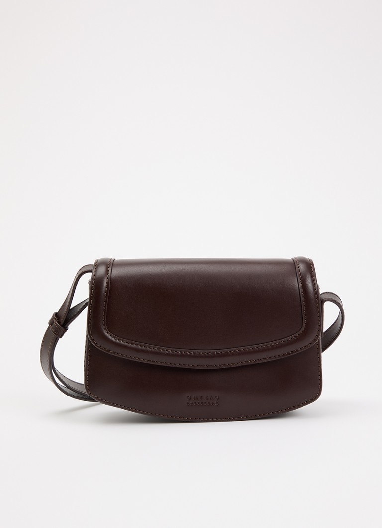 O My Bag Dames Kendalini crossbodytas van leer met verstelbare schouderriem in de kleur Bruin, maat: 1SZ