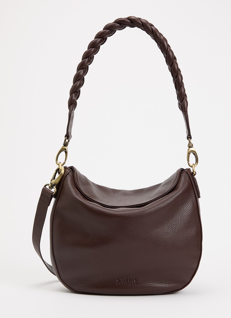O My Bag Dames Lana schoudertas van leer met gevlochten detail in de kleur Bruin, maat: 1SZ