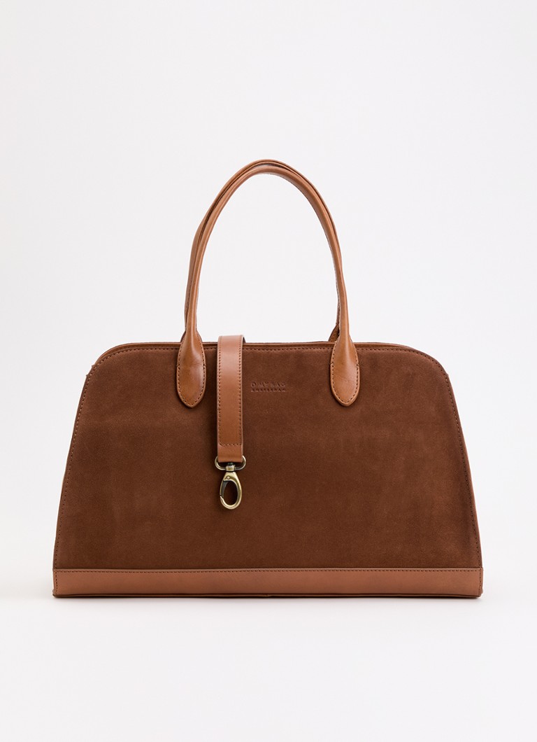 O My Bag Dames Alma schoudertas van suéde met afneembare schouderriem in de kleur Cognac, maat: 1SZ