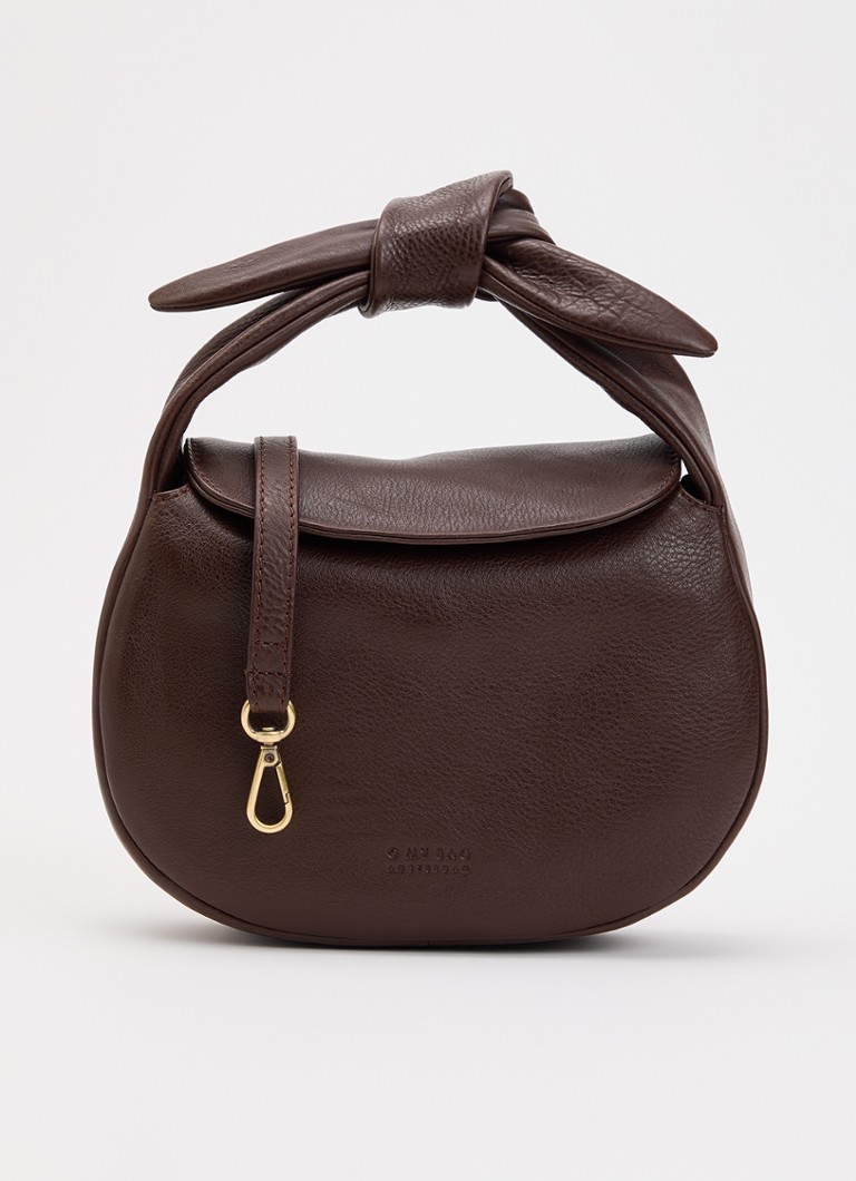 O My Bag Dames Coco Croissant handtas van leer met afneembare schouderriem in de kleur Chocoladebruin, maat: 1MAAT