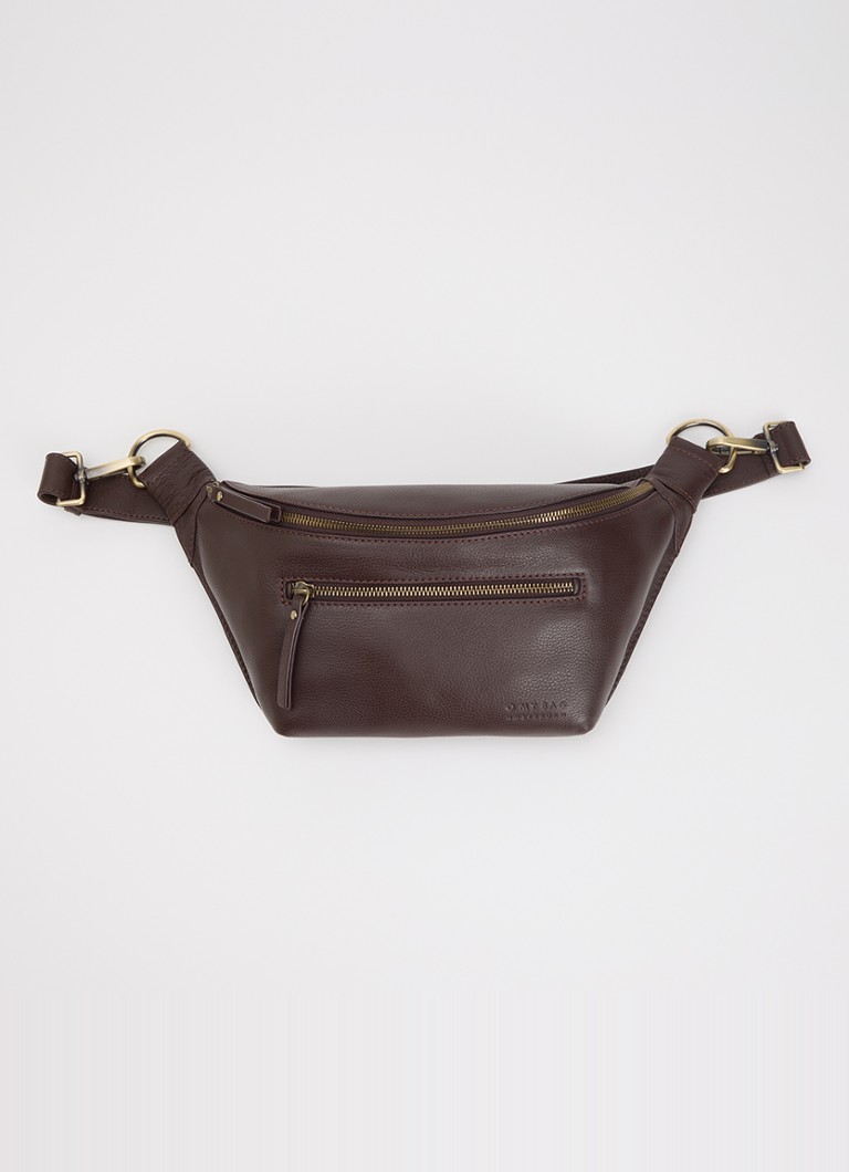 O My Bag Dames Drew heuptas van leer met afneembare schouderriem in de kleur Chocoladebruin, maat: 1SZ