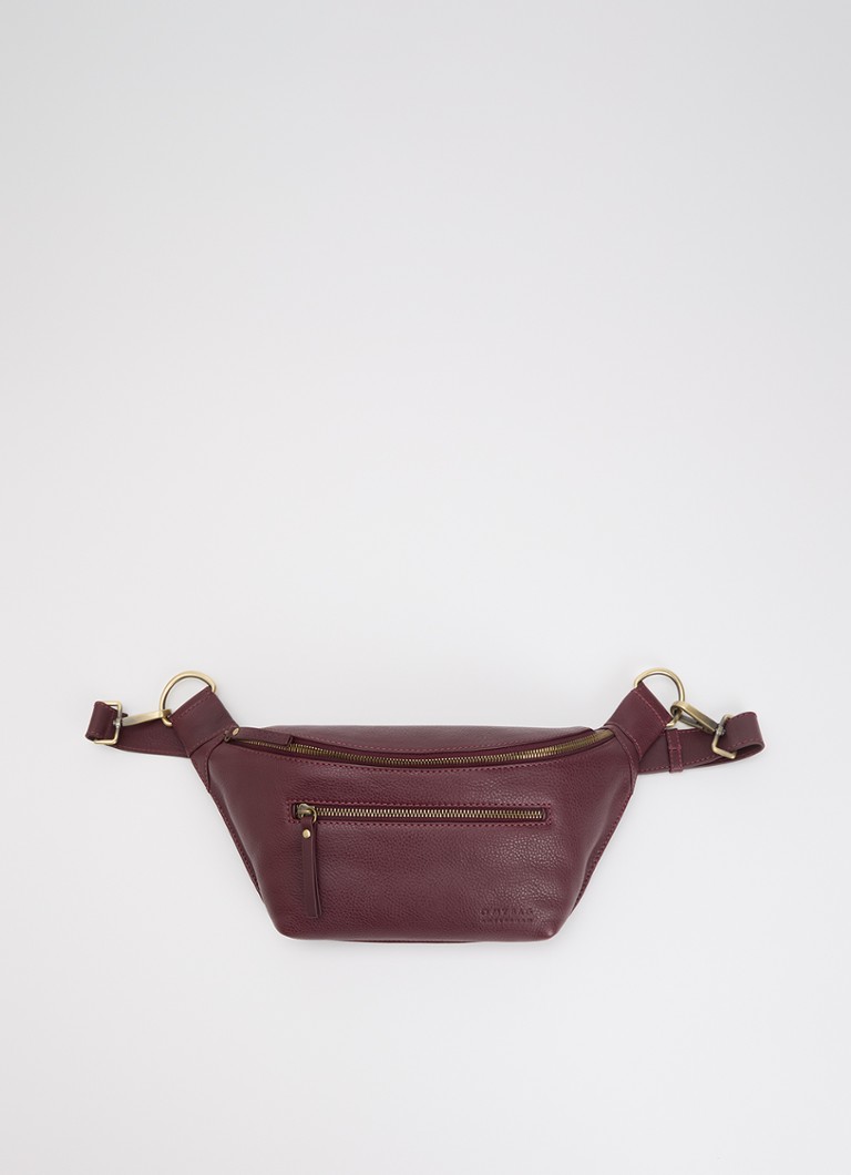 O My Bag Dames Drew schoudertas van leer in de kleur Kersenrood, maat: 1SZ