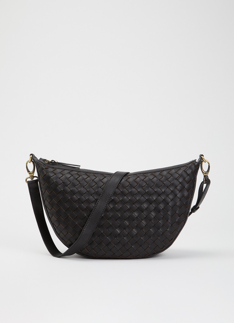 O My Bag Dames Leo Maxi schoudertas van leer met afneembare schouderriem in de kleur Zwart, maat: 1SZ