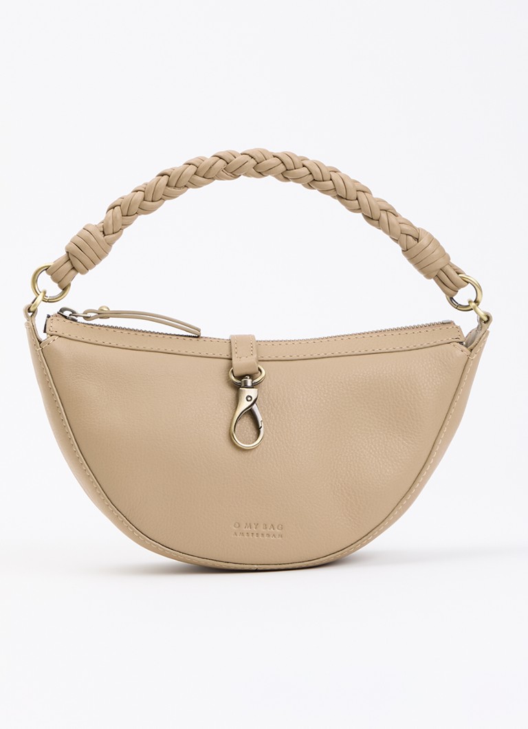 O My Bag Dames Leo Mini handtas van leer met afneembare schouderriem in de kleur Zand, maat: 1SZ