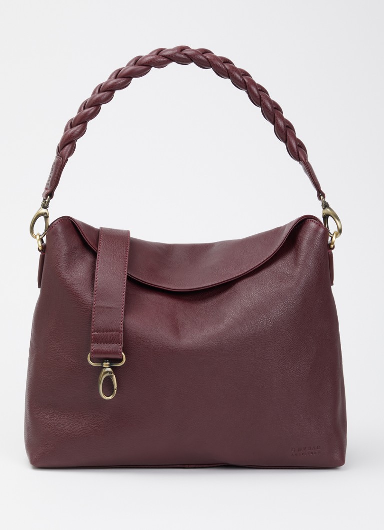 O My Bag Dames Sienna schoudertas van leer in de kleur Kersenrood, maat: 1SZ