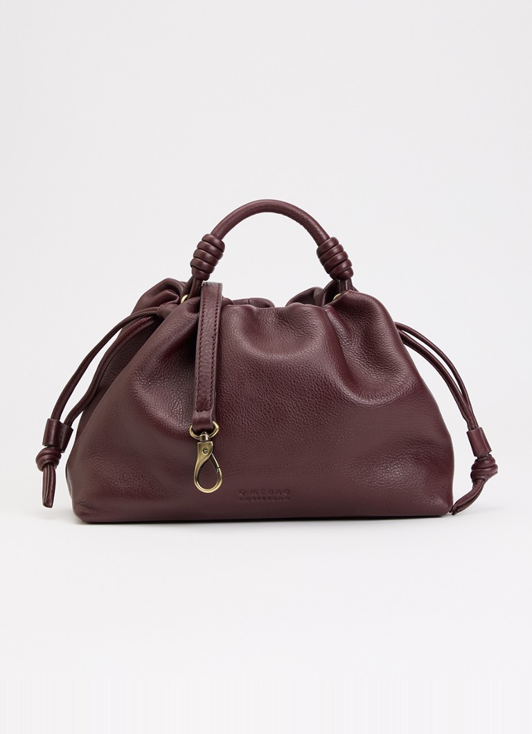 O My Bag Dames Kiki Midi handtas van leer met afneembare schouderriem in de kleur Kersenrood, maat: 1MAAT