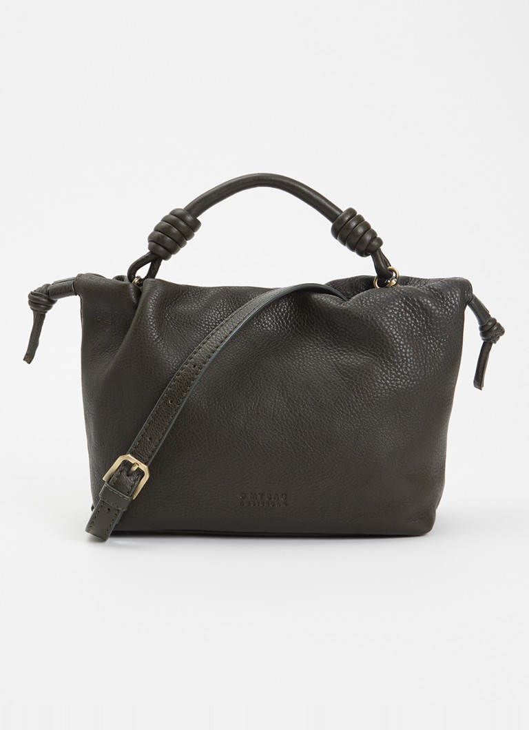 O My Bag Dames Kiki Mini handtas van leer met afneembare schouderriem in de kleur Mosgroen, maat: 1MAAT