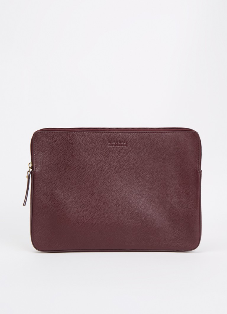 O My Bag Laptophoes van leer 14 inch Bordeauxrood - Deal