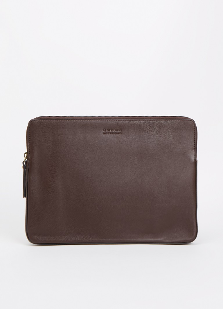 O My Bag Laptophoes van leer 14 inch Chocoladebruin - Deal