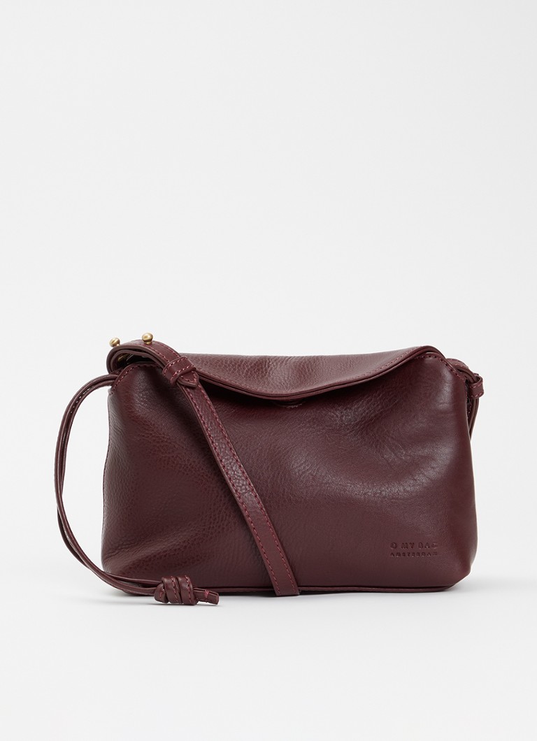 O My Bag Dames Sienna Mini schoudertas van leer in de kleur Bordeauxrood, maat: 1MAAT