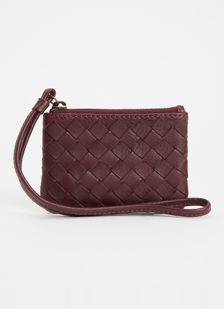 O My Bag Dames Lexi Mini sleuteletui van leer in de kleur Donkerrood, maat: 1MAAT