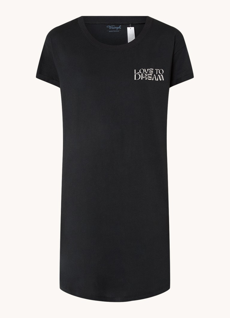 Triumph Dames Nachthemd met print in de kleur Zwart, maat: 42