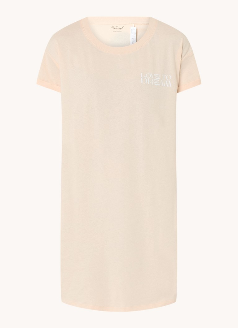 Triumph Dames Nachthemd met print in de kleur Creme, maat: 44