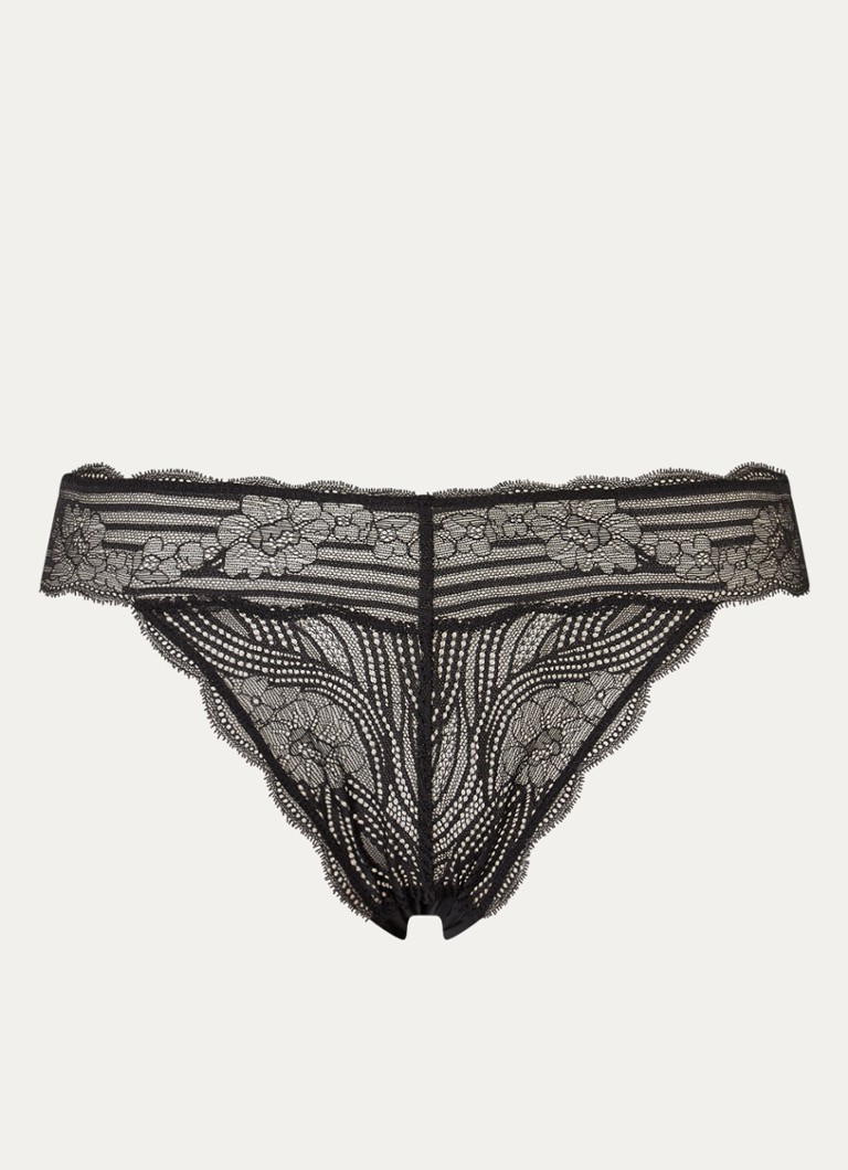 Triumph Dames Lift Smart tanga van kant in de kleur Zwart, maat: XL