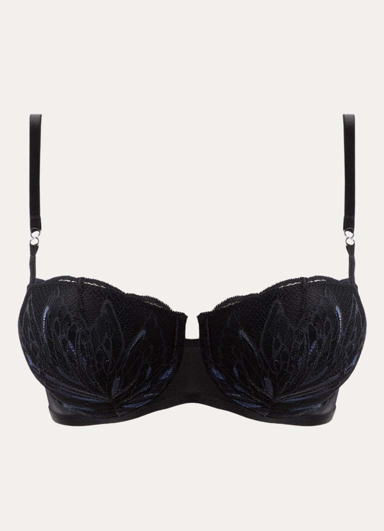 Triumph Dames Crazy Stupid Love beugel bh van borduring in de kleur Zwart, maat: E85
