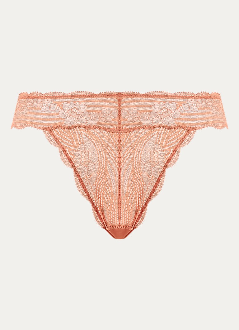Triumph Dames Lift Smart tanga van kant in de kleur Donkeroranje, maat: XL