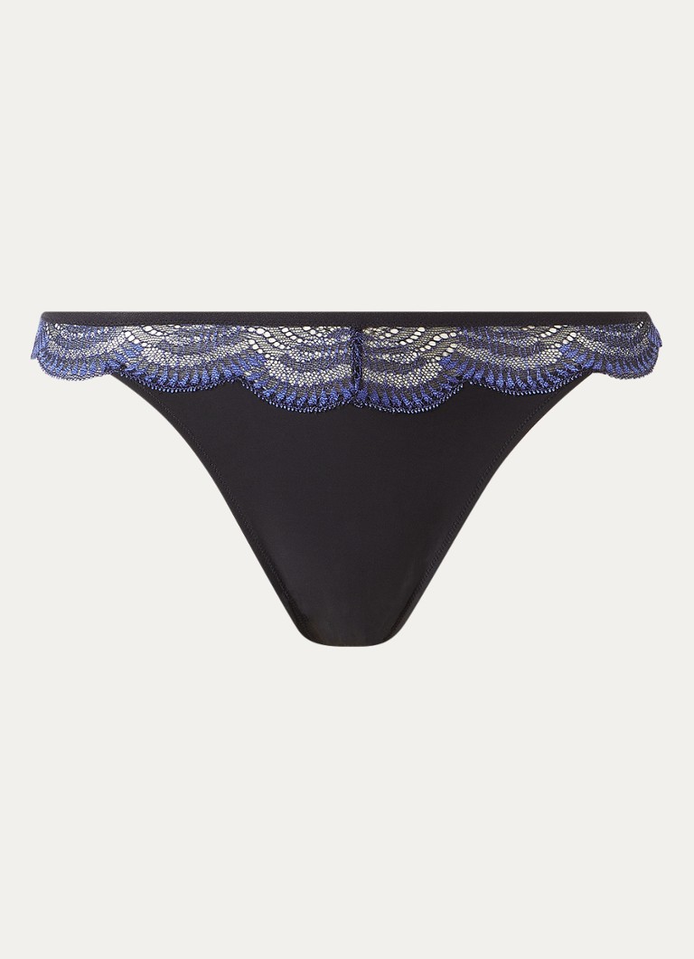 Triumph Dames Tanga met kant in de kleur Zwart, maat: 42