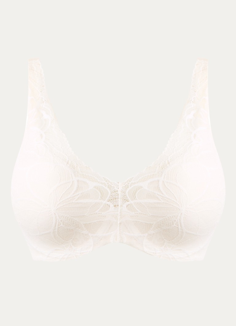 Triumph Dames Body Make-Up Illusion Lace voorgevormde bh met overlay van kant in de kleur Ivoor, maat: E75