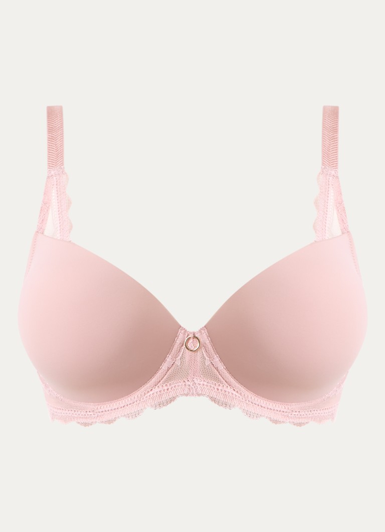 Triumph Dames Comfort Allure voorgevormde T-shirt bh met kant details in de kleur Roze, maat: E80