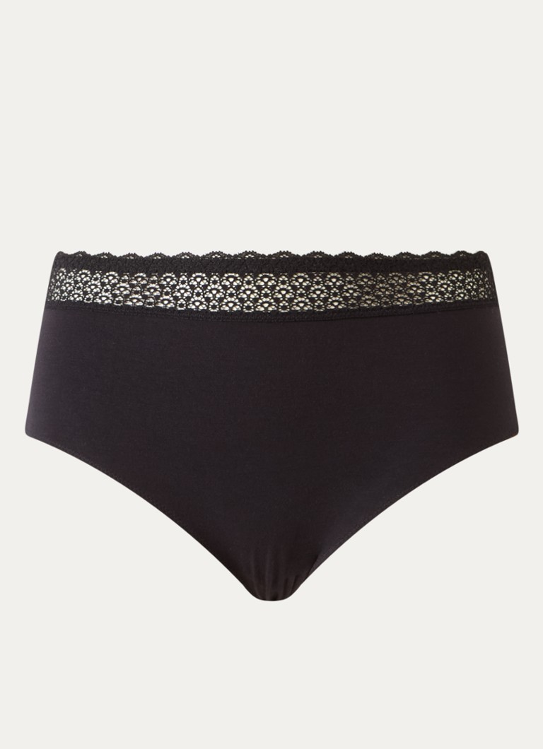 Triumph Dames Feel of Modal high waisted shorty in de kleur Zwart, maat: XL