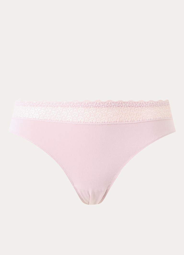 Triumph Dames Feel of Modal string met kant in de kleur Oudroze, maat: S