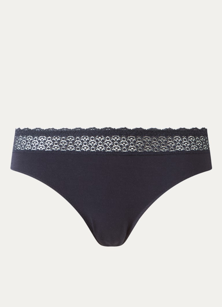 Triumph Dames Feel of Modal slip met kant in de kleur Zwart, maat: XL