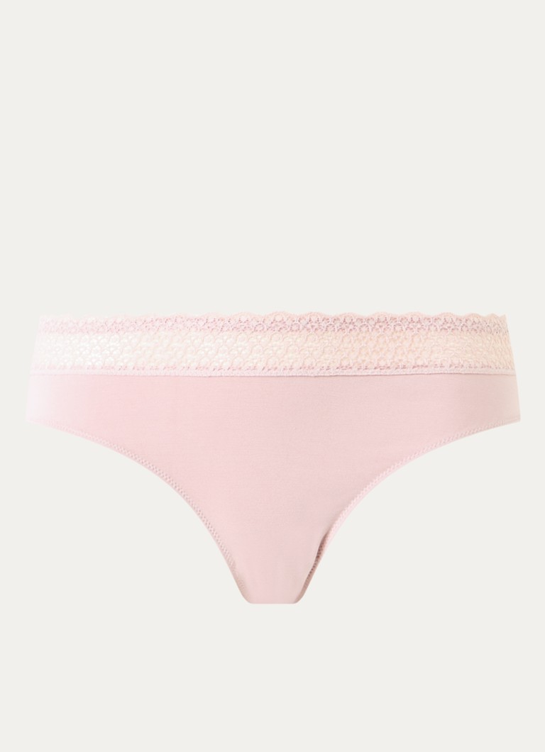 Triumph Dames Feel of Modal slip met kant in de kleur Oudroze, maat: XL