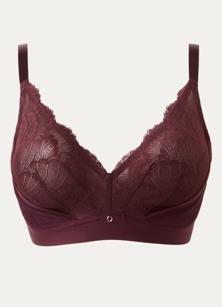 Triumph Dames Love in Lace bralette met kant details in de kleur Bordeauxrood, maat: E085