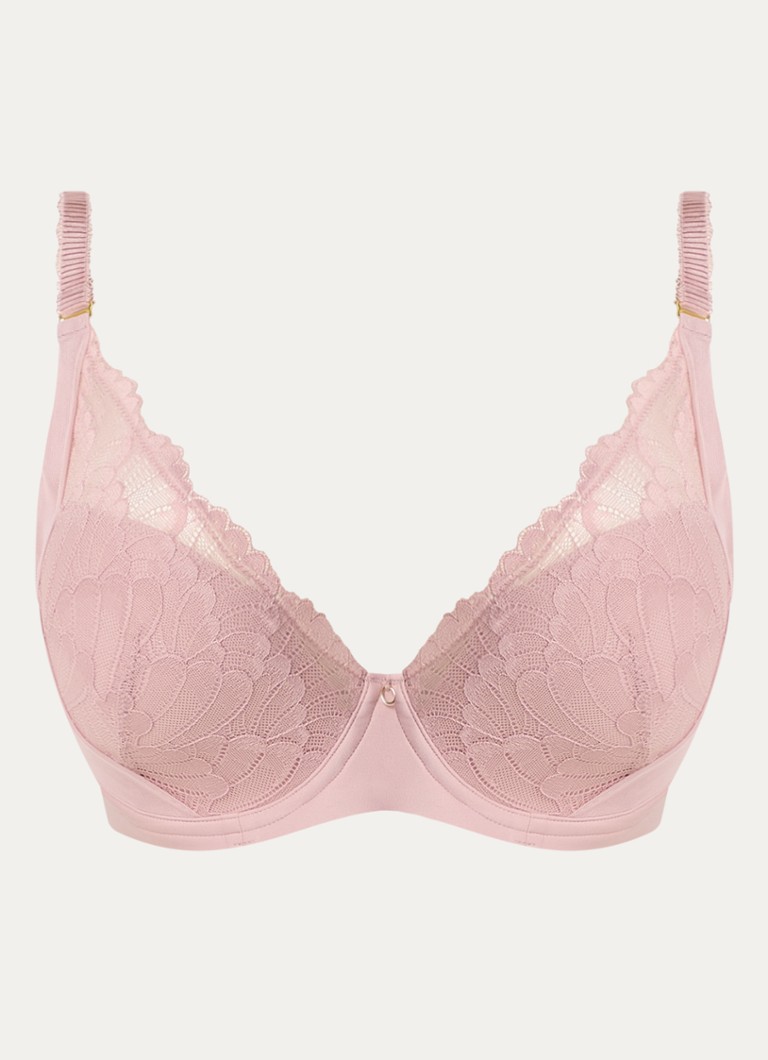 Triumph Dames Love In Lace plunge bh met overlay van kant in de kleur Oudroze, maat: E85