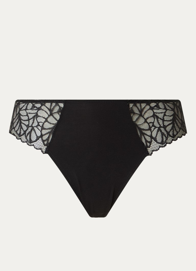 Triumph Dames Pretty Modal high waisted hipster van kant met lurex in de kleur Zwart, maat: S