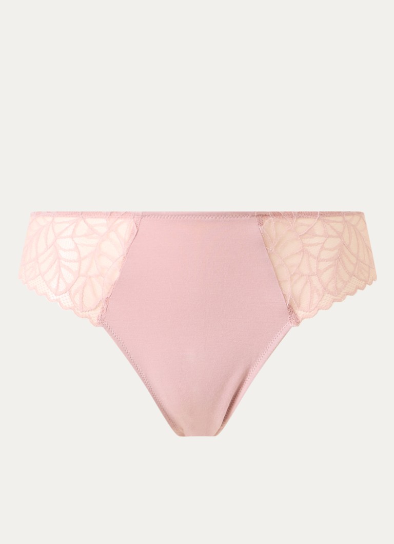 Triumph Dames Pretty Modal high waisted hipster van kant met lurex in de kleur Oudroze, maat: S