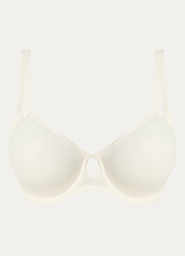 Triumph Dames Signature beugel bh van mesh met logoprint in de kleur Vanillegeel, maat: G80