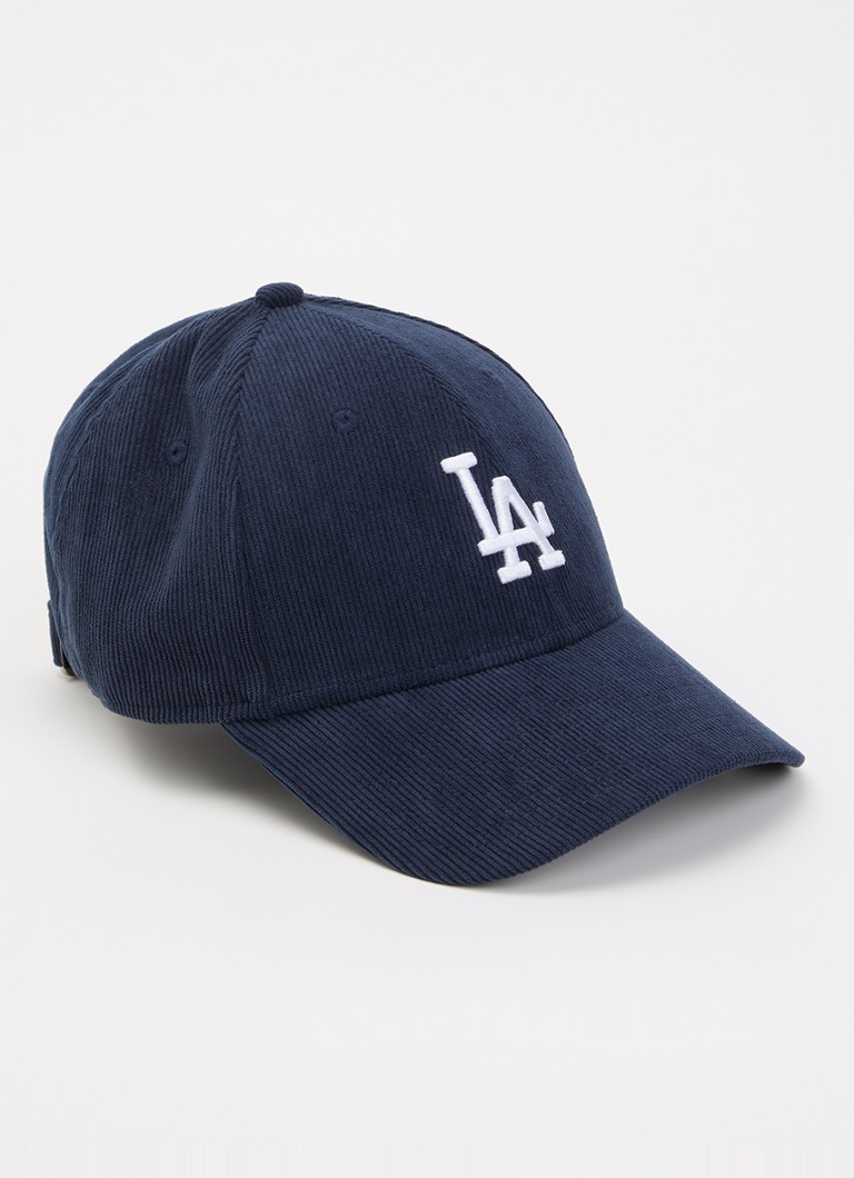New Era Heren 9Forty pet van corduroy met logoborduring in de kleur Donkerblauw, maat: OS