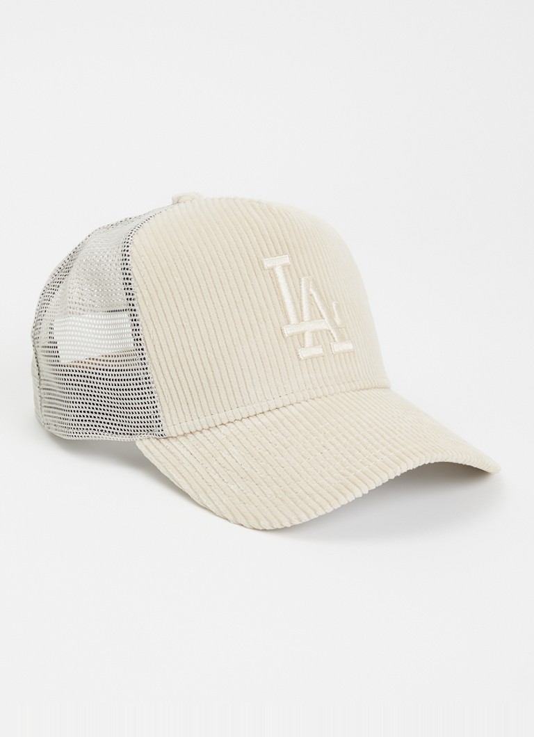 New Era Heren Pet van corduroy met details van mesh in de kleur Beige, maat: One Size