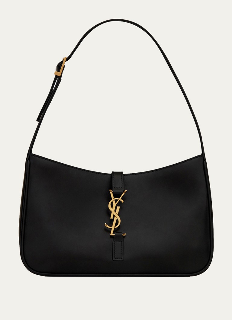 Saint Laurent Dames Le 5 À 7 schoudertas van kalfsleer in de kleur Zwart