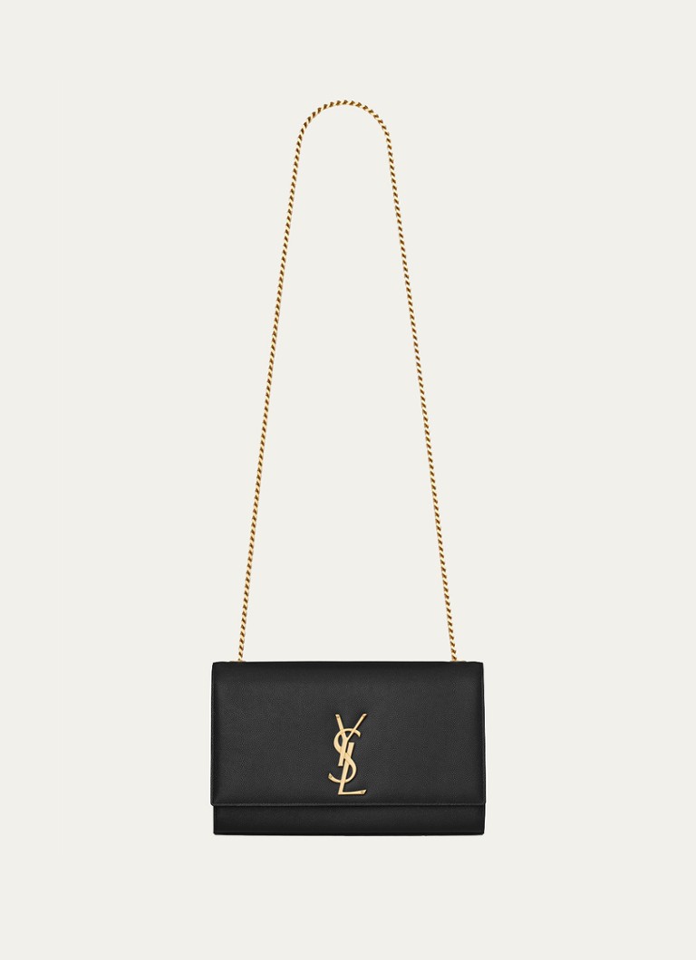 Saint Laurent Dames Kate Medium crossbodytas van kalfsleer in de kleur Zwart