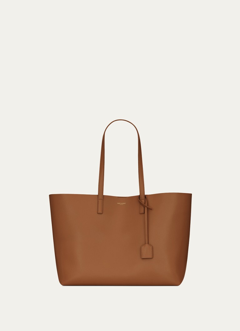 Saint Laurent Dames Shopping schoudertas van kalfsleer met uitneembaar etui in de kleur Cognac