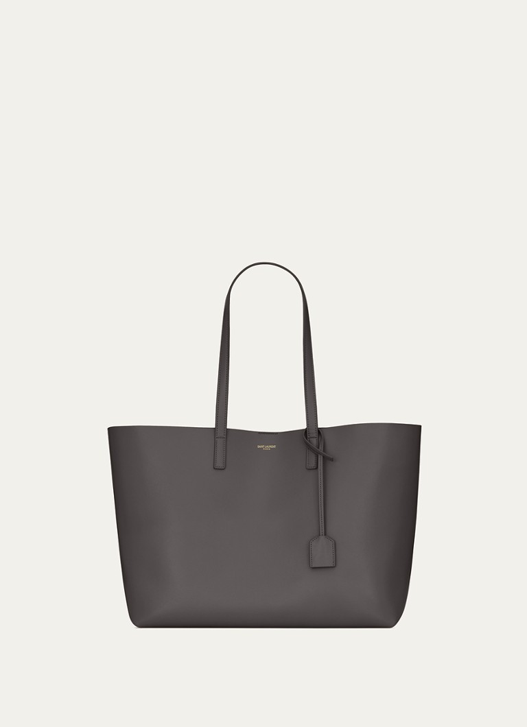 Saint Laurent Dames E/W shopper van kalfsleer in de kleur Grijs