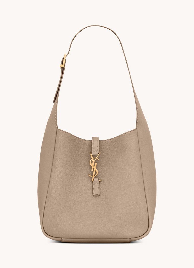 Saint Laurent Dames Le 5 À 7 Small schoudertas van kalfsleer in de kleur Donkerbeige