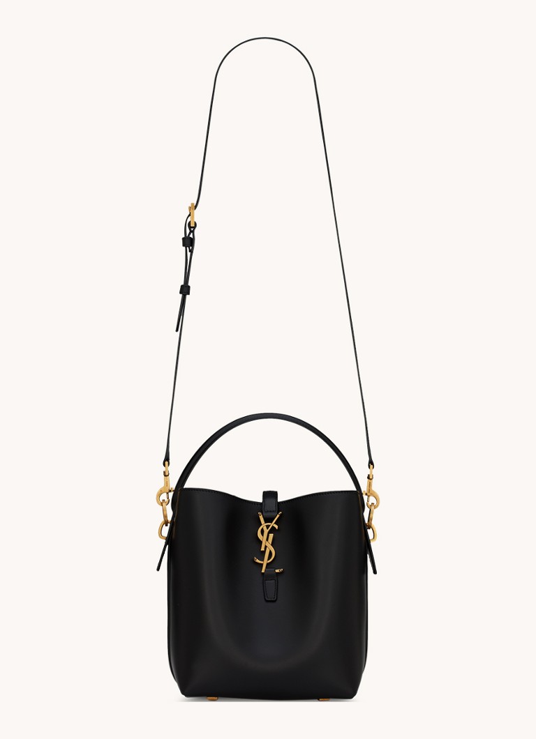 Saint Laurent Dames Le 37 Small handtas van kalfsleer met afneembare schouderriem in de kleur Zwart