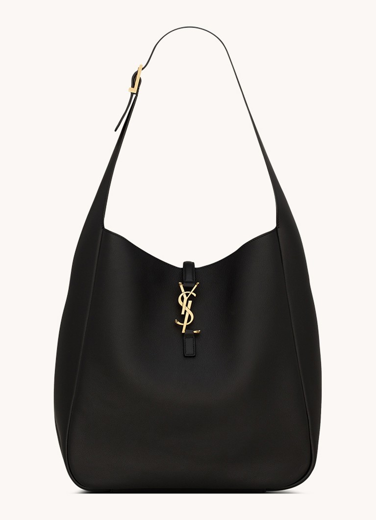 Saint Laurent Dames Le 5 À 7 Large schoudertas van kalfsleer in de kleur Zwart