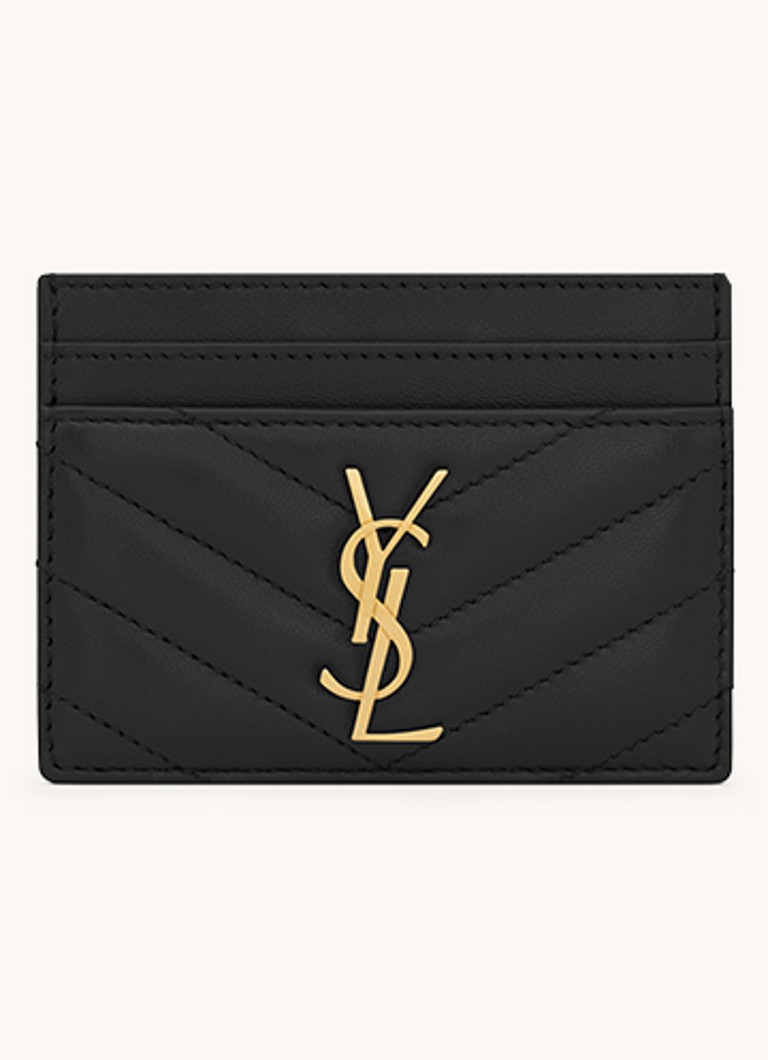 Saint Laurent Dames Cassandre Matelassé pasjeshouder van quilted lamsleer in de kleur Zwart